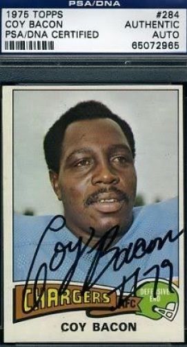 Coy Bacon D.08 Signed Psa/dna 1975 Topps Autograph