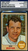 Ken Boyer Signed 1968 Topps Psa/dna Certed Autograph