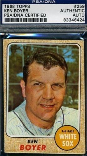 Ken Boyer Signed 1968 Topps Psa/dna Certed Autograph