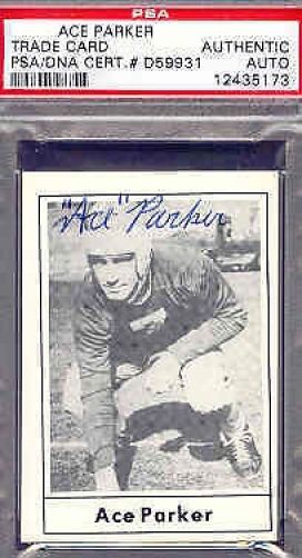 Ace Parker 1977 Touchdown Signed Psa/dna Slab Autograph Authentic