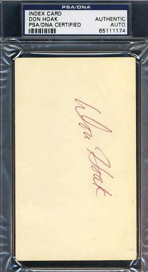 Don Hoak D.69 Mint Signed Psa/dna 3x5 Index Card Authentic Autograph