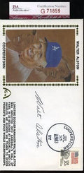 Walt Alston Hof Signed Jsa Certed 1983 Fdc Autograph