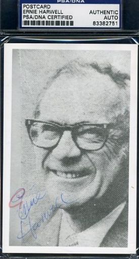 Ernie Harwell Signed Psa/dna Certified Vintage Photo Postcard Autograph
