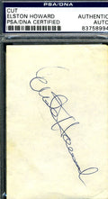 Elston Howard Psa/dna Authenticated Signed Business Card Cut Autograph