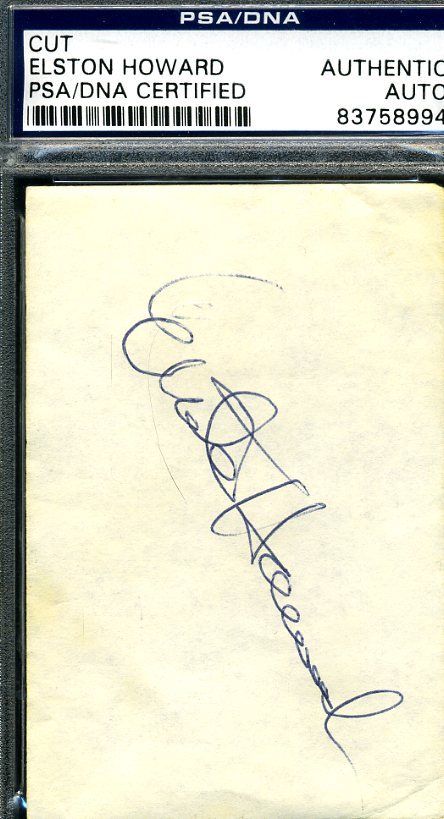 Elston Howard Psa/dna Authenticated Signed Business Card Cut Autograph
