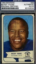 Buddy Young D83 Psa/dna Signed 1954 Bowman Autograph Authentic