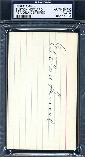 Elston Howard Signed Psa/dna 3x5 Index Card Authentic Autograph