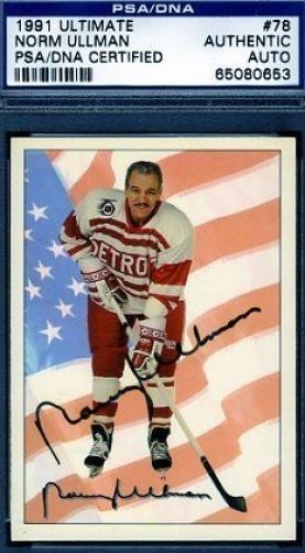 Norm Ullman Signed Psa/dna  1991 Ultimate Hockey Certified Autograph Authentic