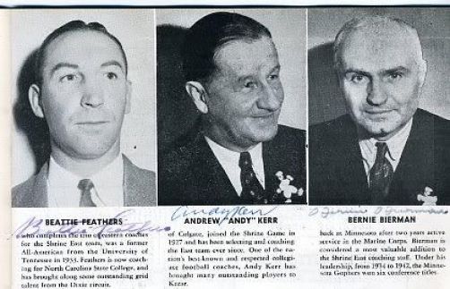 1946 College Allstar Program Signed By 28 Jsa Beattie Feathers Bierman Andy Kerr