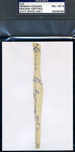 Herman Hickman D.58 Signed Psa/dna Rare Signature Autograph