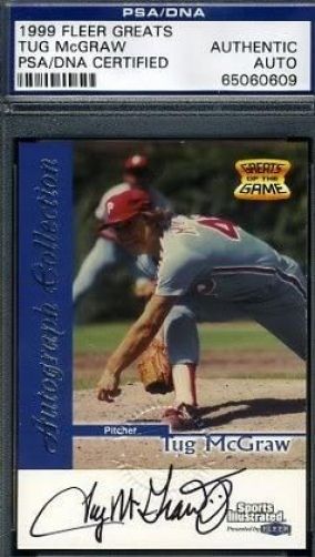 Tug Mcgraw Psa/dna Signed 1999 Fleer Autograph