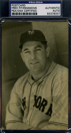 Fred Fitzsimmons Signed Psa/dna Vintage Photo Postcard Certed Autograph