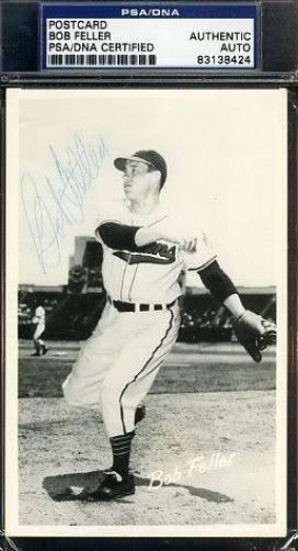Bob Feller Indians 1952 Psa/dna Signed Photo Pc Authentic
