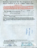 Horace Stoneham Signed Jsa Certed 1953 Contract Autograph
