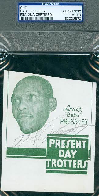 Babe Pressley Autograph Psa/dna Photo Globetrotters