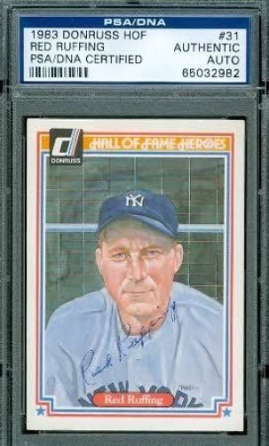 Red Ruffing Signed 1983 Donruss Autograph Psa/dna Authentic