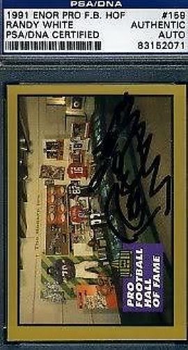 Randy White Cowboys Psa/dna Signed 1991 Enor Hof Authentic