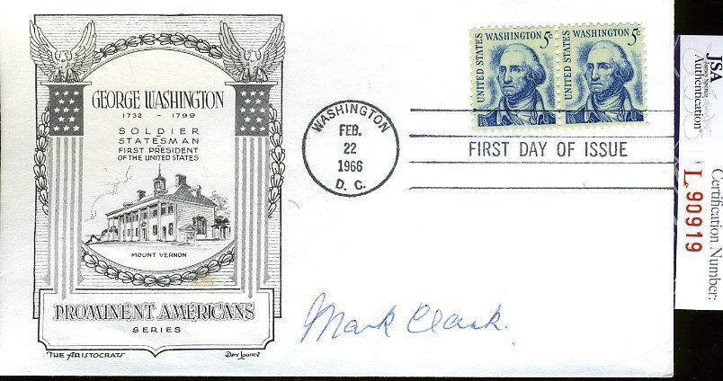 Mark Clark Jsa Authenticated Signed Fdc Certed Autograph