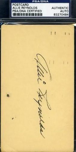 Allie Reynolds Signed Psa/dna 1948 Postmarked Gpc Autograph