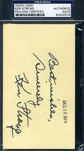 Ken Strong Psa/dna Signed 3x5 Index Card Authentic Autograph