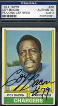 Coy Bacon Psa/dna Signed 1974 Topps Autograph Authentic