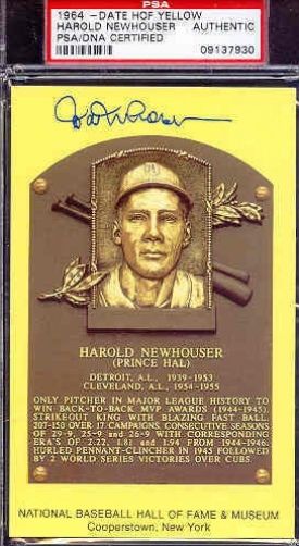 Hal Newhouser Signed Gold Plaque Psa/dna Autograph Authentic