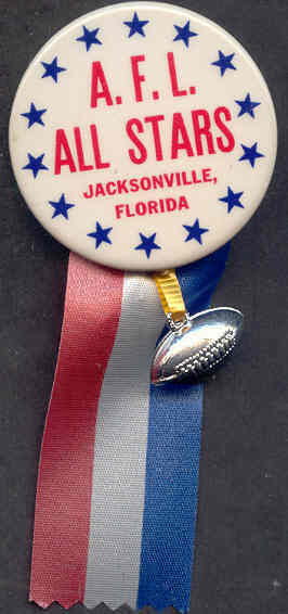 Afl 1967 All Star Game Pin Jacksonville Mint! With Ball