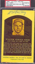 Bill Terry Signed Gold Hof Plaque Psa/dna Slabbed Authentic