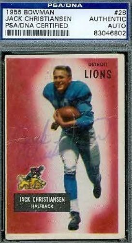 Jack Christiansen Autograph 1955 Bowman Signed Psa/dna Authentic