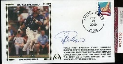 Rafael Palmeiro 2000 400 Hrs Signed Jsa Certed Fdc Autograph Authentic