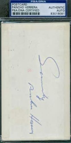 Pancho Herrera Autograph 1974 Gpc Psa/dna Signed Authentic
