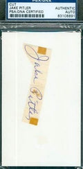 Jake Pitler Autograph 3x5 Index Cut Psa/dna Signed Authentic
