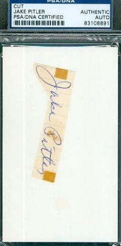 Jake Pitler Autograph 3x5 Index Cut Psa/dna Signed Authentic