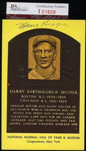 Harry Hooper Signed Jsa Certed Gold Hof Plaque Autograph