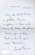 Clint Frank Heisman Rare Signed Jsa Cert Handwritten Letter Authentic Autograph