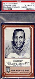 Ollie Matson Signed 1975 Fleer Immortal Roll Psa/dna Authentic