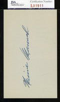 Heinie Manush Jsa Authenticated Signed 3x5 Index Card Autograph
