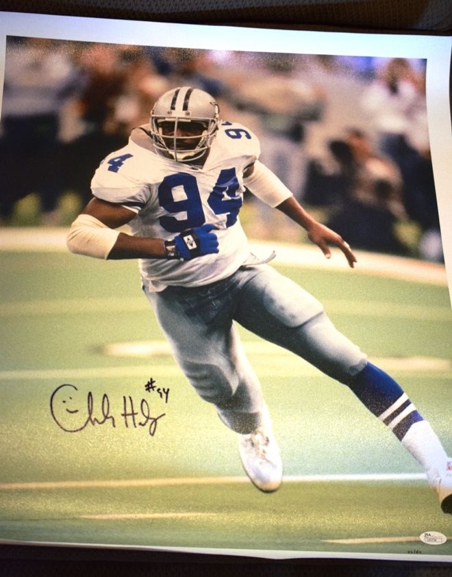 Charles Haley Cowboys Jsa Signed 20x24 Giclee Canvas Print Authentic Autograph