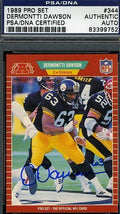 Dermontti Dawson Rookie Signed Psa/dna Certed 1989 Pro Set Autograph