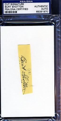 Burt Shotton D.62 Signed Psa/dna 3x5 Index Cut Certified Autograph