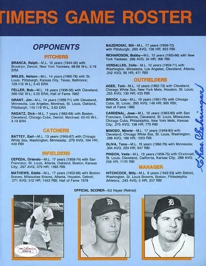 Charles Gehringer Signed Jsa Certed Old Timers Program Autograph