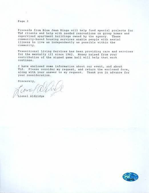 Lionel Aldridge Signed Packers Letter Psadna Autograph