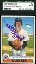 Jim Catfish Hunter 1979 Opc Topps Jsa Slabbed Certified Sgc Spence Autograph