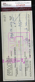 Jesse Haines Jsa Certed Signed Check Authentic Autograph