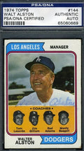 Walt Alston Psa/dna Signed 1974 Topps Autograph