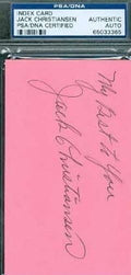 Jack Christiansen Signed 3x5 Index Autograph Authentic Psadna