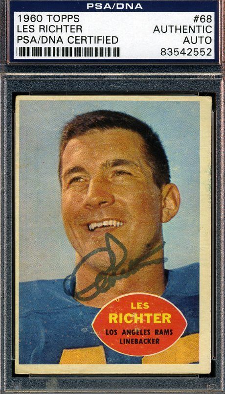 Les Richter Signed Psa/dna Certified 1960 Topps Authenic Autograph