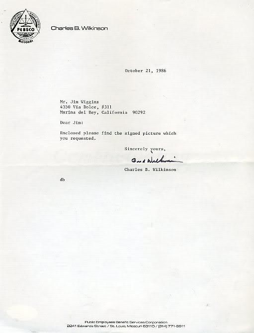 Bud Wilkinson Oklahoma Signed 1986 Letter Jsa Certed Autograph