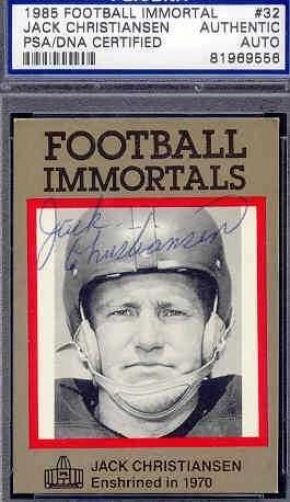 Jack Christiansen Signed 1985 Immortal Psa/dna Auto Authentic
