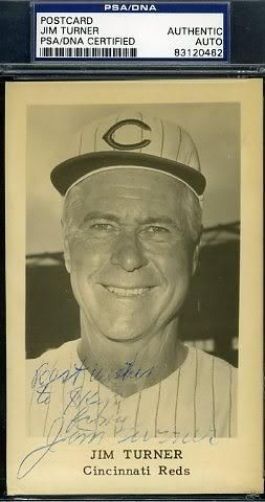 Jim Turner Psa/dna Signed Team Iss Postcard Authentic Autograph